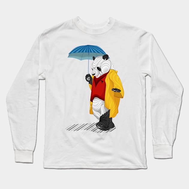 Panda Long Sleeve T-Shirt by ladinoariel